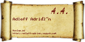 Adleff Adrián névjegykártya